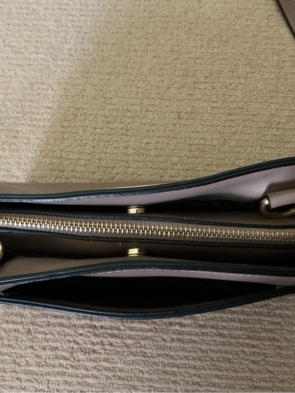 Tan Crossbody Bag with Gold Hardware - Picture 7 of 8